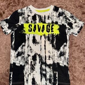 Savage Kids Graphic T-Shirt - Black and Yellow